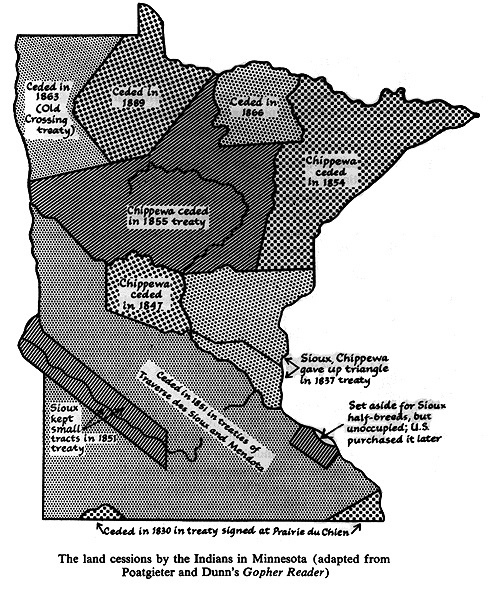 Minnesota Map of Land Cessions